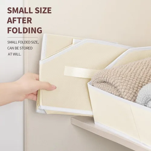 Vista 7 de Homsorout Organizador trapezoidal para armario, cestas grandes para organizar, caja de almacenamiento de tela para estantes, cubos de almacenamiento