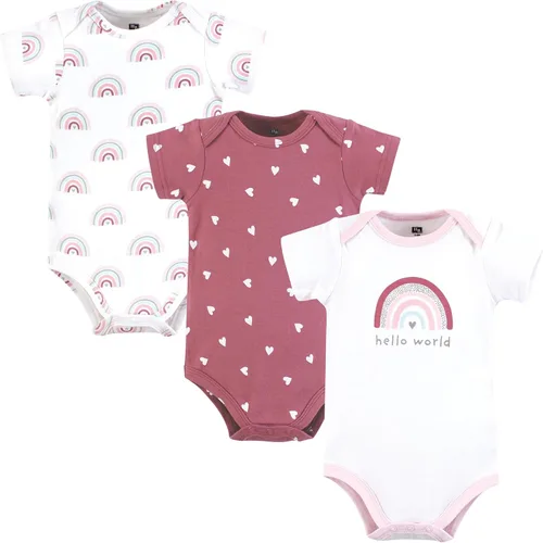 Vista 484 de Hudson Baby baby-girls Cotton Bodysuits 3-pack