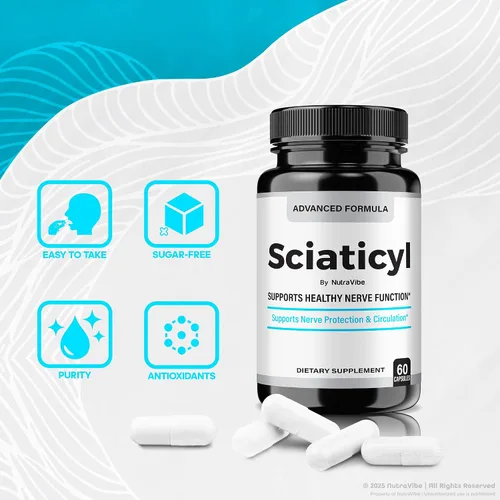 Vista 5 de (2 unidades) Sciaticyl - Soporte nervioso premium con ingredientes naturales para comodidad nerviosa, señalización y equilibrio Fórmula de apoyo