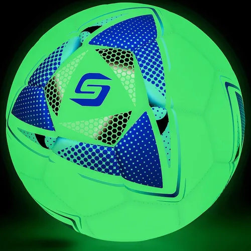 Vista 6 de Balones de fútbol Saretas que brillan en la oscuridad, tamaño 5, balón de regalo nocturno para adolescentes, junior y adultos, juego