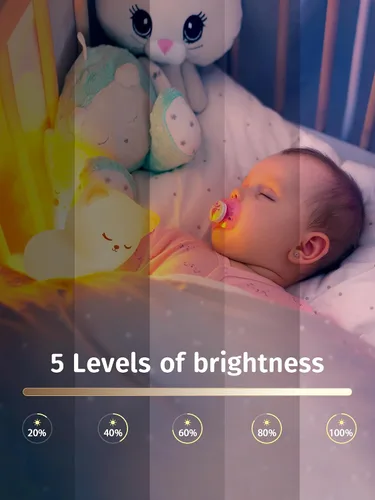 Vista 3 de Mubarek - Luz Nocturna para Niños, lámpara de luz nocturna atenuable de 16 colores, luz nocturna de silicona con control remoto para guardería