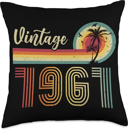 Vista 4 de Retro Vintage 1961 Limited Edition Birthday 1961 Men Woman Throw Pillow