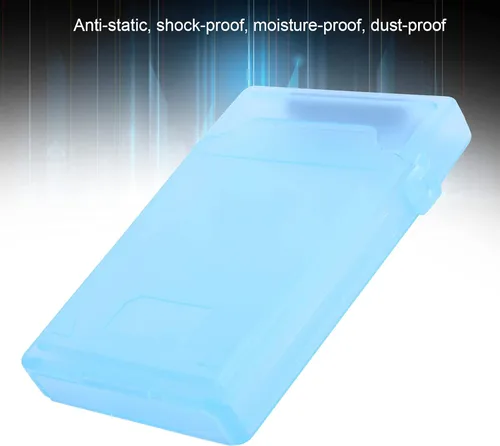 Vista 5 de Caja de protección de disco duro de 2.5 pulgadas, caja protectora transparente HDD SSD, funda de almacenamiento portátil para disco duro externo