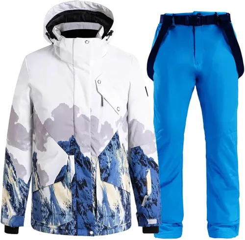 Vista 5 de Winter Ski Suit For Men Warm Windproof Outdoor Skiing Sport Snowboard Suit Cold Proof Waterproof Color Sets