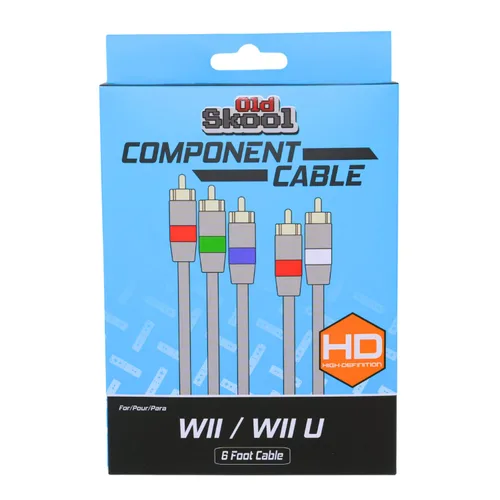 Vista 5 de Old Skool Cable AV Componente Wii Compatible con Nintendo Wii y Wii U a HDTV Para Wii U, Wii, cable de audio/vídeo