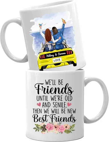Vista 15 de Taza de café con texto en inglés "Best Friends Are The Sisters We Choose Ourselves We Choose Ourselves para mujeres, mejores amigas, taza de café