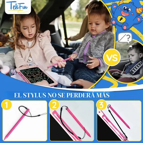 Vista 6 de TEKFUN - Tableta de escritura LCD para niños, juguetes para niñas pequeñas, tabla de dibujo de garabatos, regalos de Pascua para niños, regalo