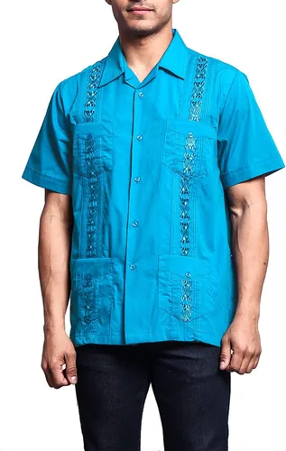 Vista 29 de G-style EE. UU. Remera playera mangas cortas de guayabera cubana para hombres