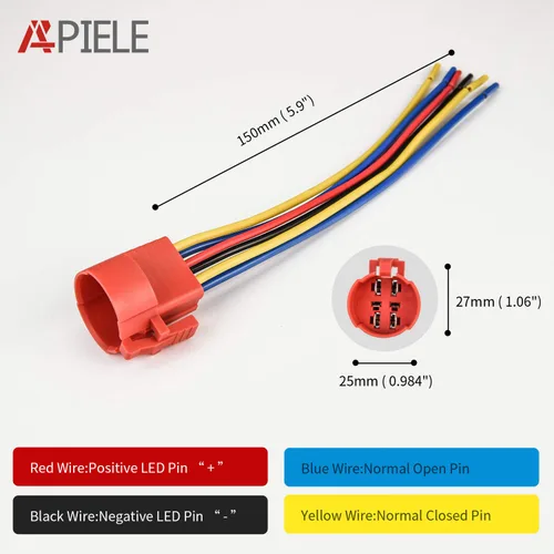 Vista 4 de APIELE Interruptor de botón momentáneo de 10 A, 22 mm, LED ojo de ángel, impermeable, redondo, autorresetable, 7/8'', 1NO 1NC
