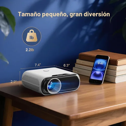 Vista 8 de [Usado] Proyector 4K con GoogIe TV, proyector Goiaey 2000 ANSI con WiFi y Bluetooth, aplicaciones oficiales integradas, GoogIe Voice, DoIby Audio