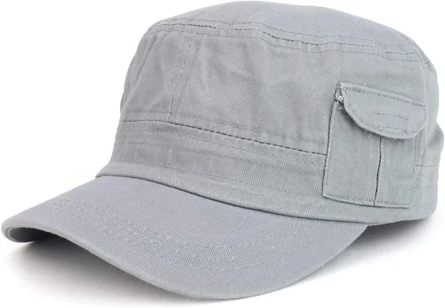 Vista 9 de Trendy Apparel Shop Gorra estilo militar liso Castro con bolsillo Blanco