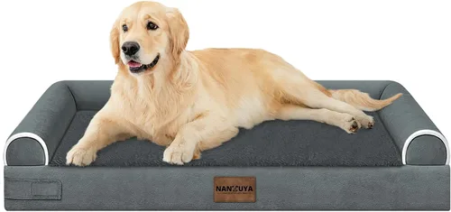 Vista 121 de NANUYA - Cama ortopédica para perros de tamaño mediano/grande, lavable: Camas con almohada para perros de tamaño mediano/grande, sofá de espuma