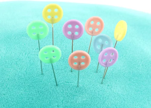 Vista 2 de 200 piezas de botón de cabeza plana para coser, alfileres rectos de patchwork, accesorios de costura, manualidades