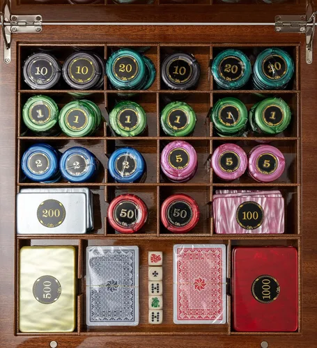 Vista 3 de Bello Games Collezioni - Juego de fichas y tarjetas de póquer de lujo Palermo de Italia