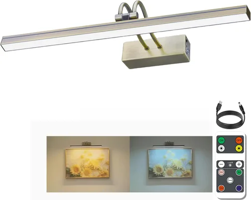 Vista 15 de FUNCHDAY Luz de Imagen Inalámbrica, Luz de Imagen con Batería Recargable de 13" Operada con Pilas y Temporizador Remoto, Luz de Galería Regulable