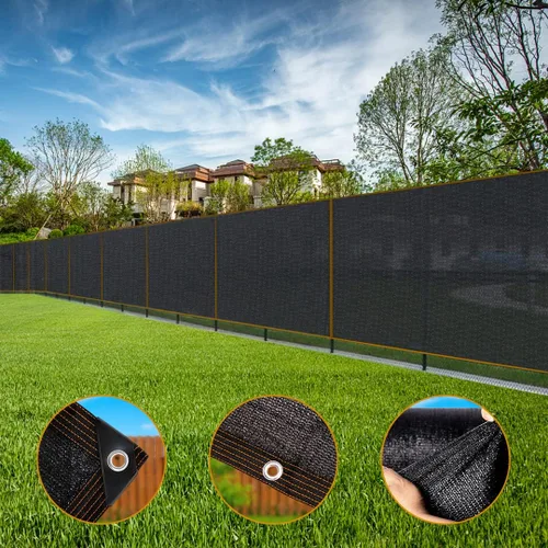 Vista 4 de Malla de sombra con ojales para jardín, para exteriores, pérgola, patio, plantas, invernadero y gallinero, tasa de sombreado negro del 70%-90%