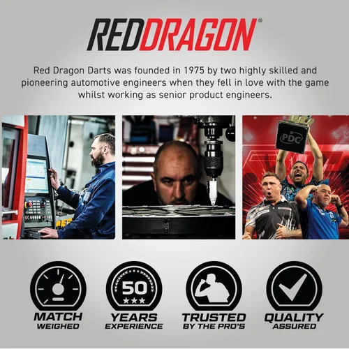 Vista 6 de RED DRAGON Stag Steel Tip Darts Set - 85% Tungsten Darts with Precision Grip Barrels, Flights & Shafts - Available in Weights from 24g to 30g