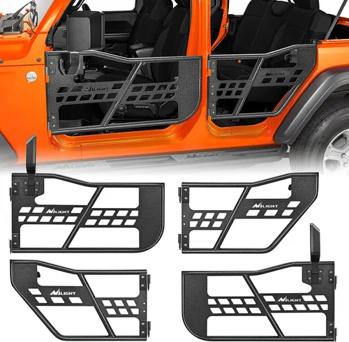 Vista 10 de Nilight Puertas tubulares delanteras todo terreno con espejos laterales Compatibles con 2018 2019 2020 2021 2022 2023 2024 2025 Wrangler JL 2020