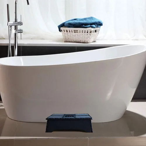 Vista 3 de Taburete plegable portátil de 5 pulgadas, seguro y estable, taburete plegable para automóvil, baño, dormitorio, taburetes para ancianos y adultos