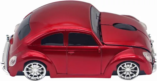 Vista 4 de Ratón inalámbrico para coche deportivo, ratón óptico 3D para computadora portátil de escritorio, ratones de computadora para JKC (rojo)