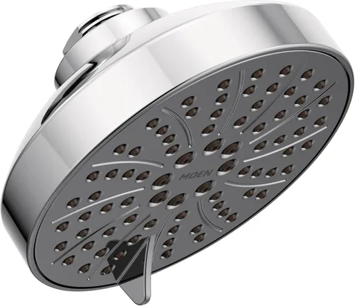 Vista 6 de Moen Brushed Nickel Six-Function 4-1/2" Diameter Spray Head Eco-Performance Showerhead, 6512EP15BN