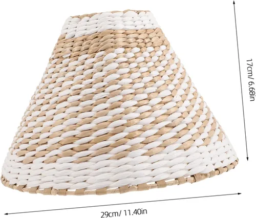 Vista 8 de LIFKOME Pantalla tejida para lámparas de pie de mesa, cubierta de luz de tejido retro, pantalla decorativa para sala de estar, dormitorio, estudio