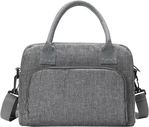 Vista 10 de MEXS - Lonchera térmica para mujeres y hombres, grande, reutilizable, para adultos, a rayas, a prueba de fugas, hielera portátil, para el trabajo