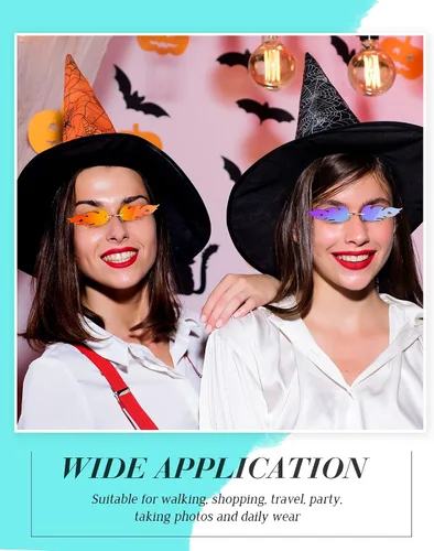 Vista 5 de 8 pares de gafas de sol con llama de fuego sin llanta gafas de sol divertidas novedosas gafas de sol para fiestas para mujeres y hombres