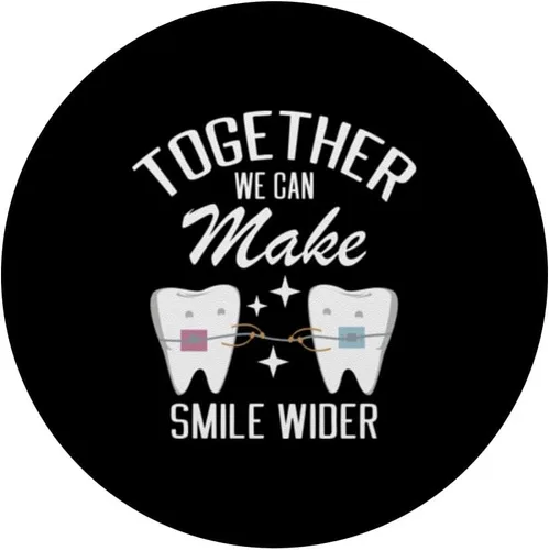 Vista 3 de Orthodontic Together We Make Smile Funny Orthodontist Ortho PopSockets Swappable PopGrip