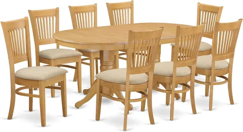 Vista 17 de East West Furniture VANC5-ESP-C - Juego de mesa de comedor de 5 piezas para 4 personas, incluye una mesa de cocina ovalada con hojas de mariposa y 4