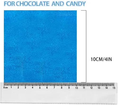 Vista 2 de 500 envoltorios de caramelo de chocolate, papel de aluminio, papel cuadrado para dulces, papel de Lolly, envoltorios de papel de lata
