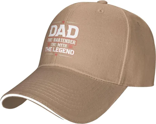 Vista 15 de Dad The Bartender The Myth Thelegend Baseball Cap for Men Women Adjustable Funny Dad Hat Black