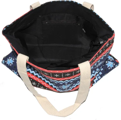 Vista 3 de Bolso bohemio hippie con asa superior, bolso de mano, tamaño grande