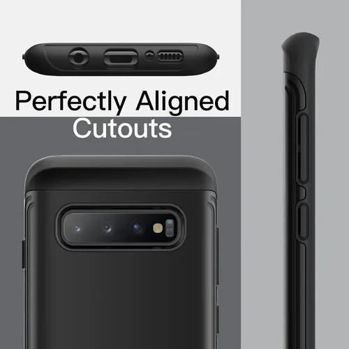 Vista 6 de JETech Funda resistente a prueba de golpes para Samsung Galaxy S10, funda protectora resistente de doble capa con absorción de golpes (negro)