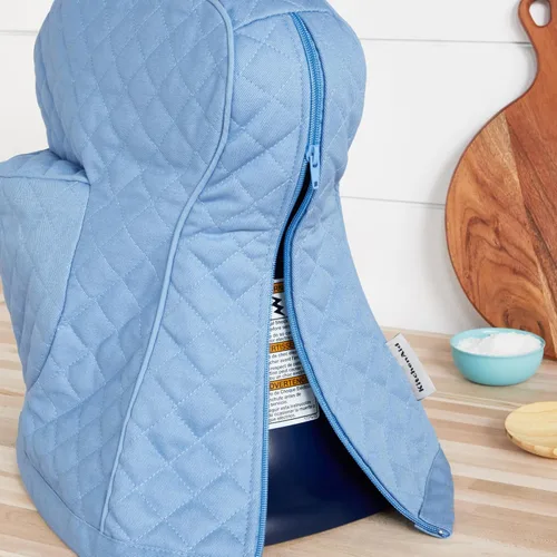 Vista 5 de KITCHENAID Funda ajustable para batidora de pie inclinable con bolsillo de almacenamiento, acolchada 100% algodón, 14.4 x 18 x 10 pulgadas