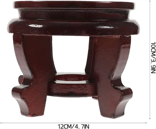 Vista 4 de BESTOYARD Base de maceta de madera asiática Soporte de jarrón de madera Soporte para plantas de madera Maceta de madera Plantas suculentas