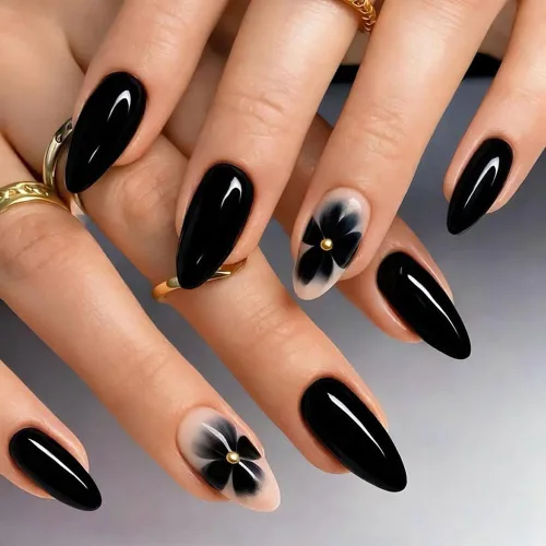 Vista 32 de Uñas postizas a presión medianas con diseño geométrico blanco almendra – 24 uñas postizas reutilizables de ABS brillante, fácil de aplicar, juego