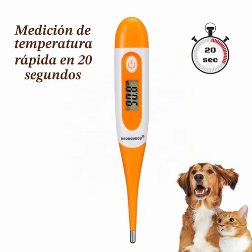 Vista 2 de Termómetro digital para mascotas para detección precisa de fiebre, adecuado para gatos, perros, caballos, veterinarios, termómetro impermeable