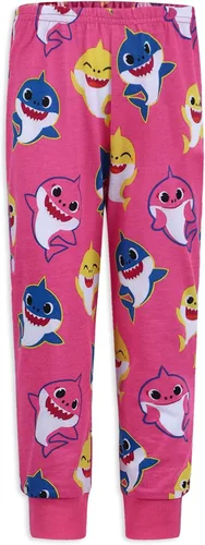 Vista 7 de Nickelodeon Baby Shark - Conjunto de camisa de manga larga y pantalón deportivo para bebés, niños pequeños y niños pequeños, color rosagris