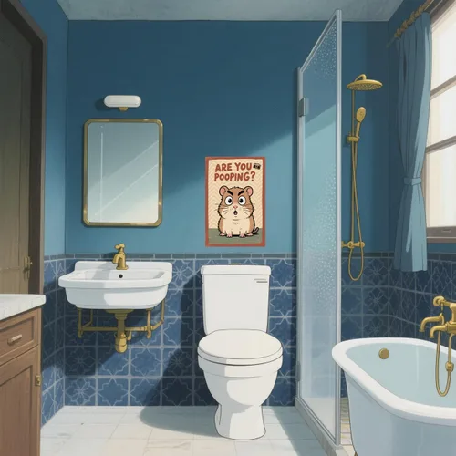 Vista 8 de BYZCLUBERI Retro Hamster Are You Pooping? Wall Decor - Camera Element Rodent Bathroom Art, Unique Hamster Decor in Bathroom, 8x12 Inch