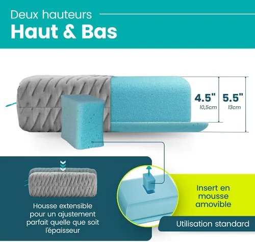 Vista 5 de BLISSBURY Mini Almohada para Oreja Almohada para Perforación de Oreja para Dormir de Lado Almohada CNH Amigable para Viajes con Agujero para Gris