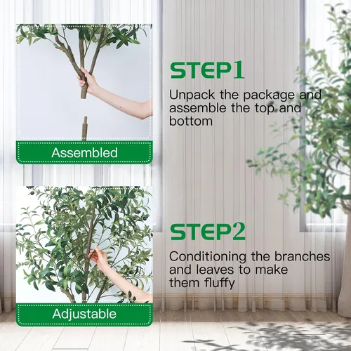 Vista 4 de Árbol de olivo artificial, planta de olivo sintético de 4.9 pies con maceta negra, árbol grande de seda sintética en maceta, planta de olivo