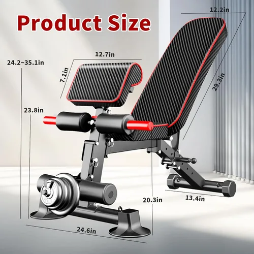 Vista 3 de Z ZHICHI Banco de pesas ajustable, bancos de entrenamiento de fuerza para entrenamiento de cuerpo completo, capacidad de 880 libras, juego de banco