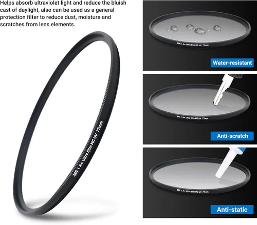 Vista 4 de JJC Filtro UV Protector de Lente Multi-Revestido de 40,5mm para Sony ZV1F ZV-1F ZV-E10 II ZVE10 ZV-E1 ZVE1 A6000 A6100 A6300 A6400 A6500 A6700 A5100