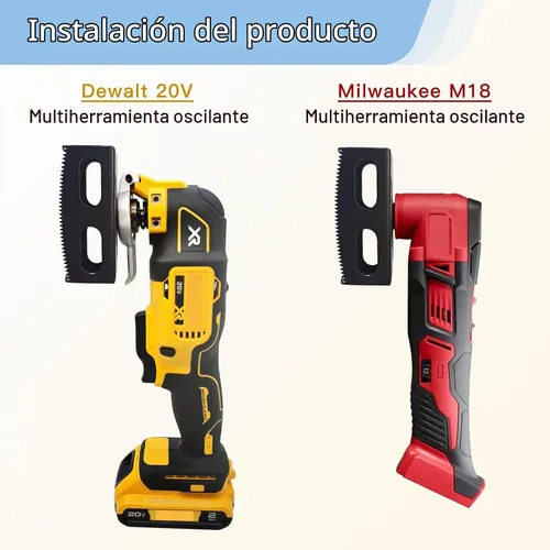 Vista 3 de 1 pieza de cortador de ranura rectangular mejorado, compatible con herramientas multifuncionales oscilantes Dewalt 20V y Milwaukee M18, cortador