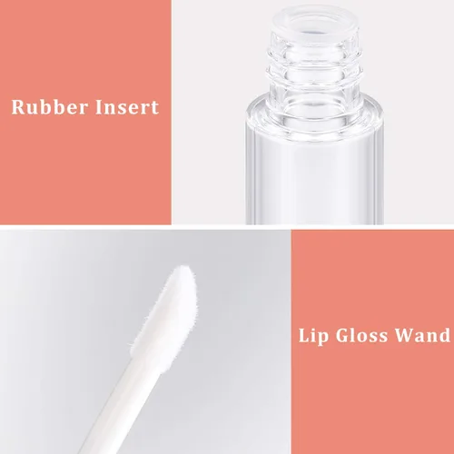 Vista 3 de Blulu 30 tubos de brillo de labios de 0.3 fl oz a granel, botella de bálsamo labial recargable de plástico transparente, contenedor de brillo labial