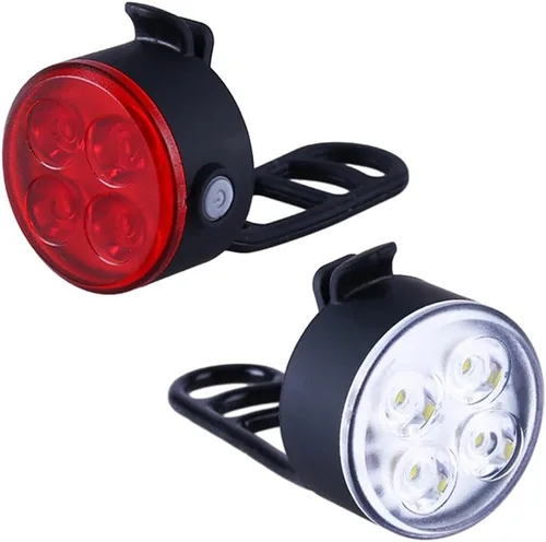 Vista 10 de 2 unids USB recargable bicicleta luz, luces de bicicleta para montar por la noche alto brillo modo de iluminación ajustable bicicleta montaña 2
