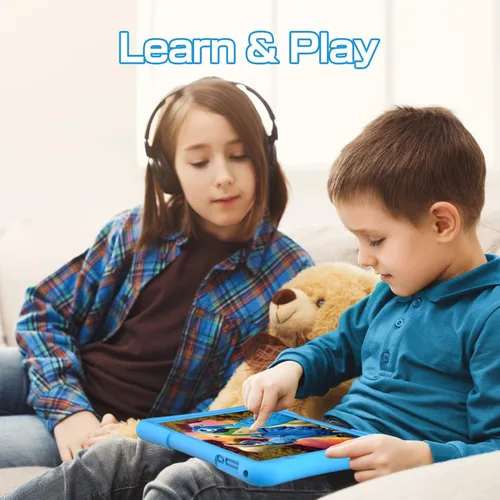 Vista 6 de PRITOM Tableta para niños de 10 pulgadas Android 14, 32GB, Quad-Core, 6000mAh, pantalla IPS HD grande, WiFi 6, cámara dual, Bluetooth, Tableta
