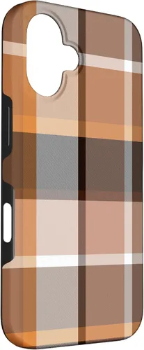 Vista 3 de iPhone 16 Buffalo Check Orange Brown Gingham Scottish Pattern Style Case