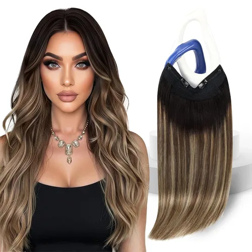 Vista 38 de Sunny - Extensiones de cabello humano real, con cable/hilo y clips ajustables, aplicación invisible, 2.82 onzas, 12 pulgadas, color rubio cenizo
